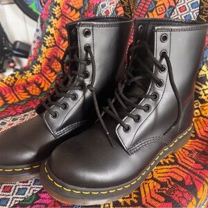 Dr. Martens Black Boots with Yellow Accents